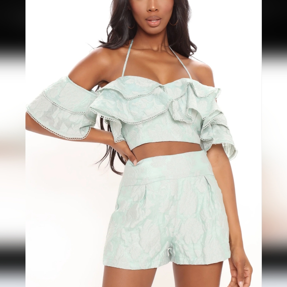 NWT Fashion Nova Rachel Ruffle Short Set